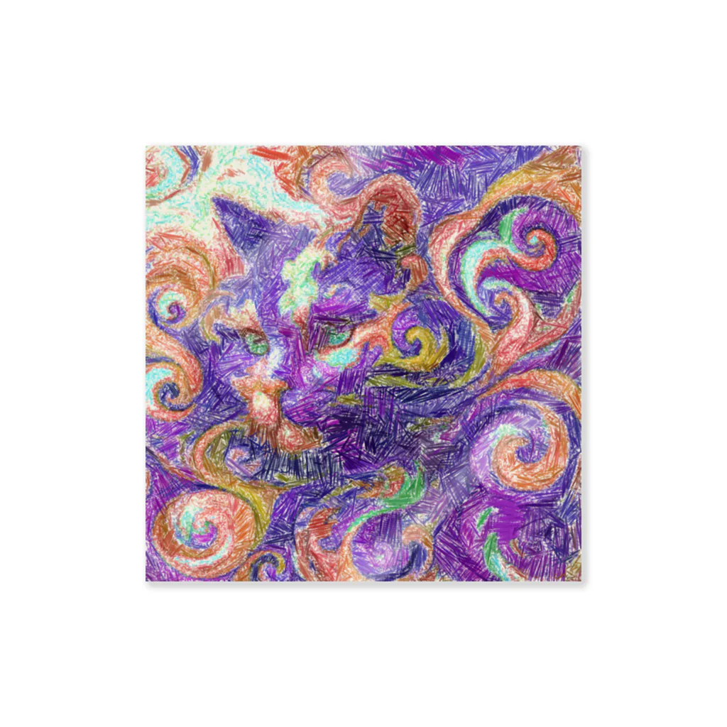 Distorted Chromatic DreamのWhimsical Feline Dream #4/6 ステッカー