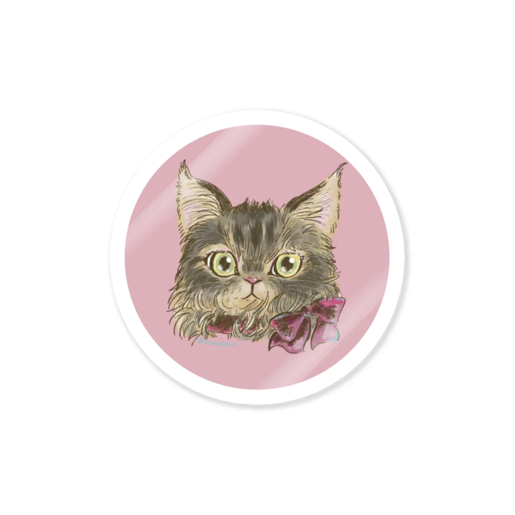 猫のきぬくんのお店のアップなエマちゃん Sticker