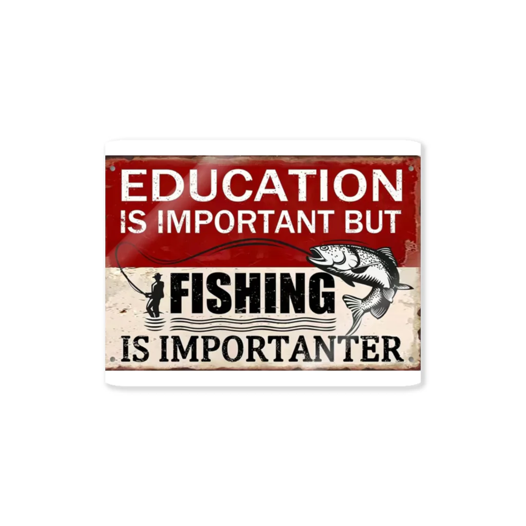 No Fishing No Life の釣り　レトロテイスト1 Sticker