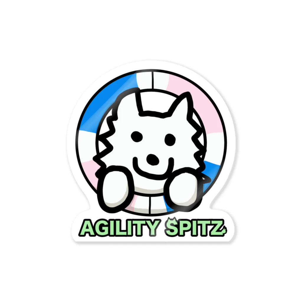 ehime@けだま&もち＆すみのAGILITY SPITZ「タイヤからこんにちは！」 ステッカー