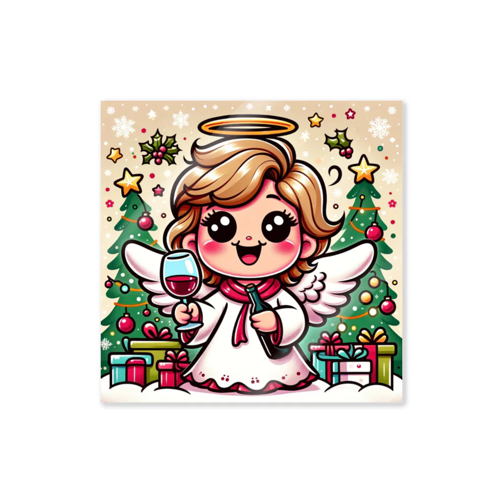 たまき工房の呑(どん)天使inクリスマス　デフォルメ Sticker