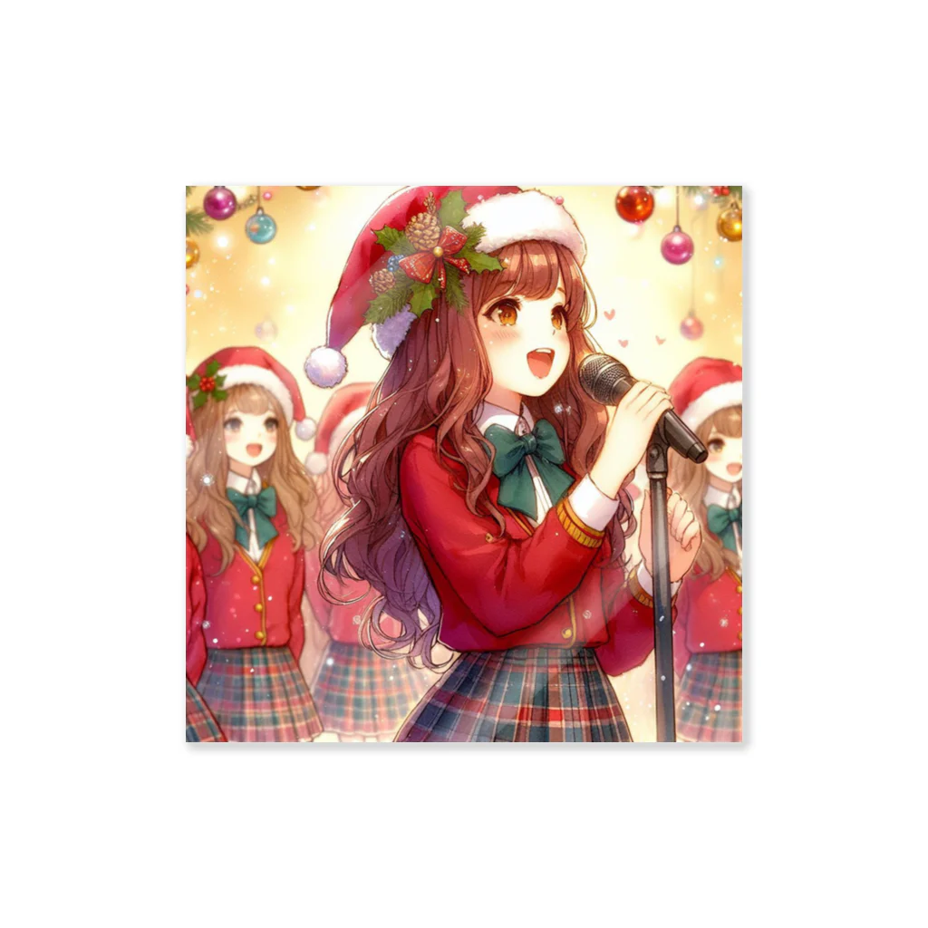 SAKIのクリスマスに歌う女性 Sticker