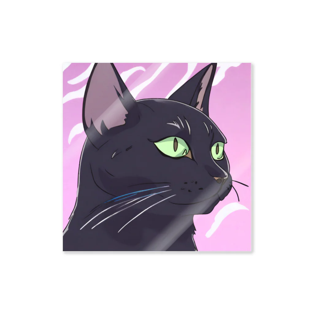 73GTCのかっこいい黒猫3 Sticker