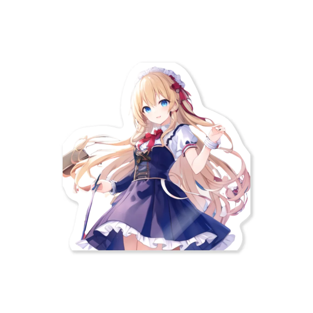 かわいい女の子とシュールな絵のアリスマーガレットちゃん Sticker