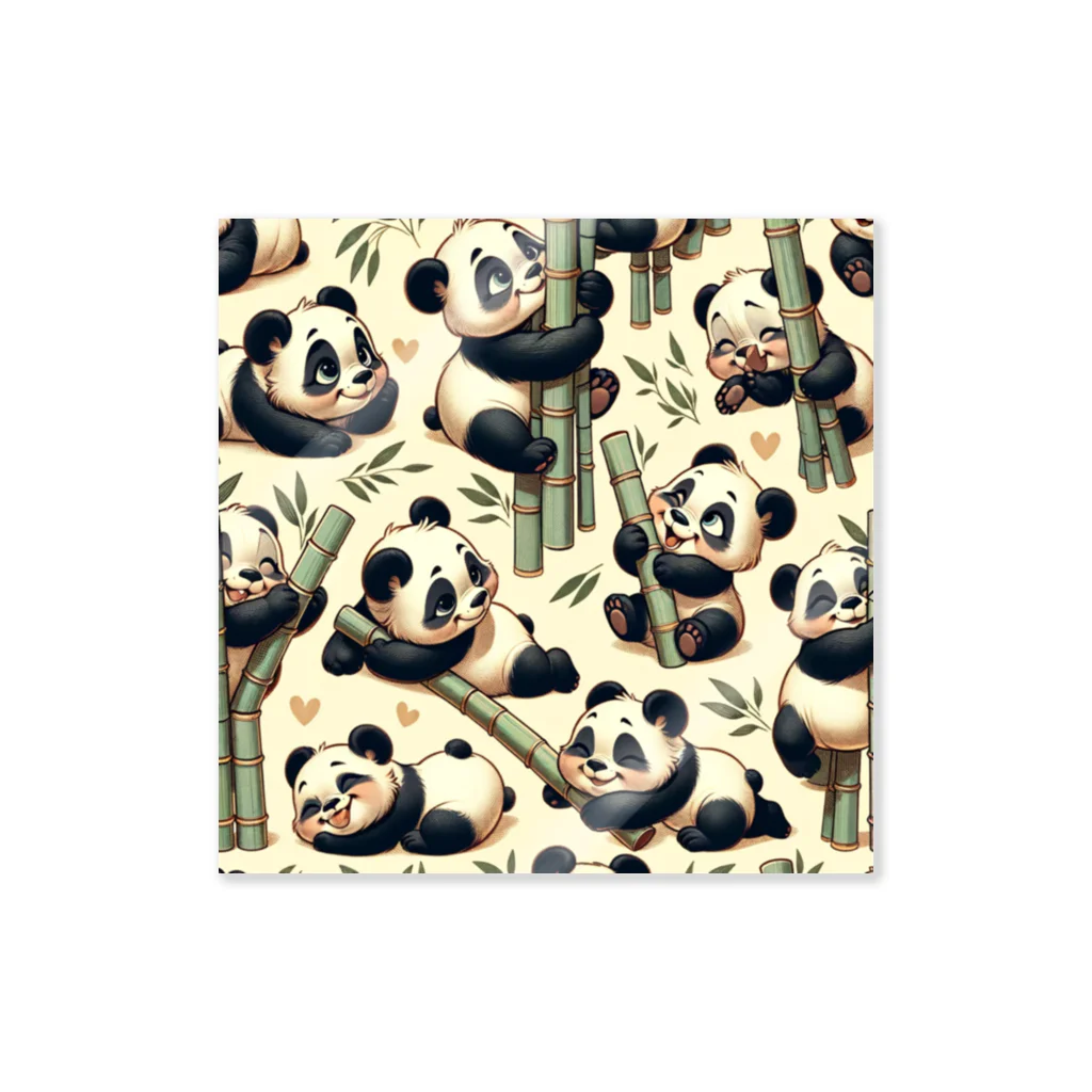 SAI.AI【ビンテージアニマル】のpandas【ビンテージアニマル】 Sticker