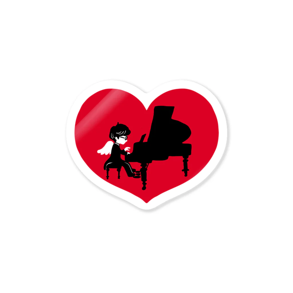 ばるぼら堂のピアノマン_HEART Sticker