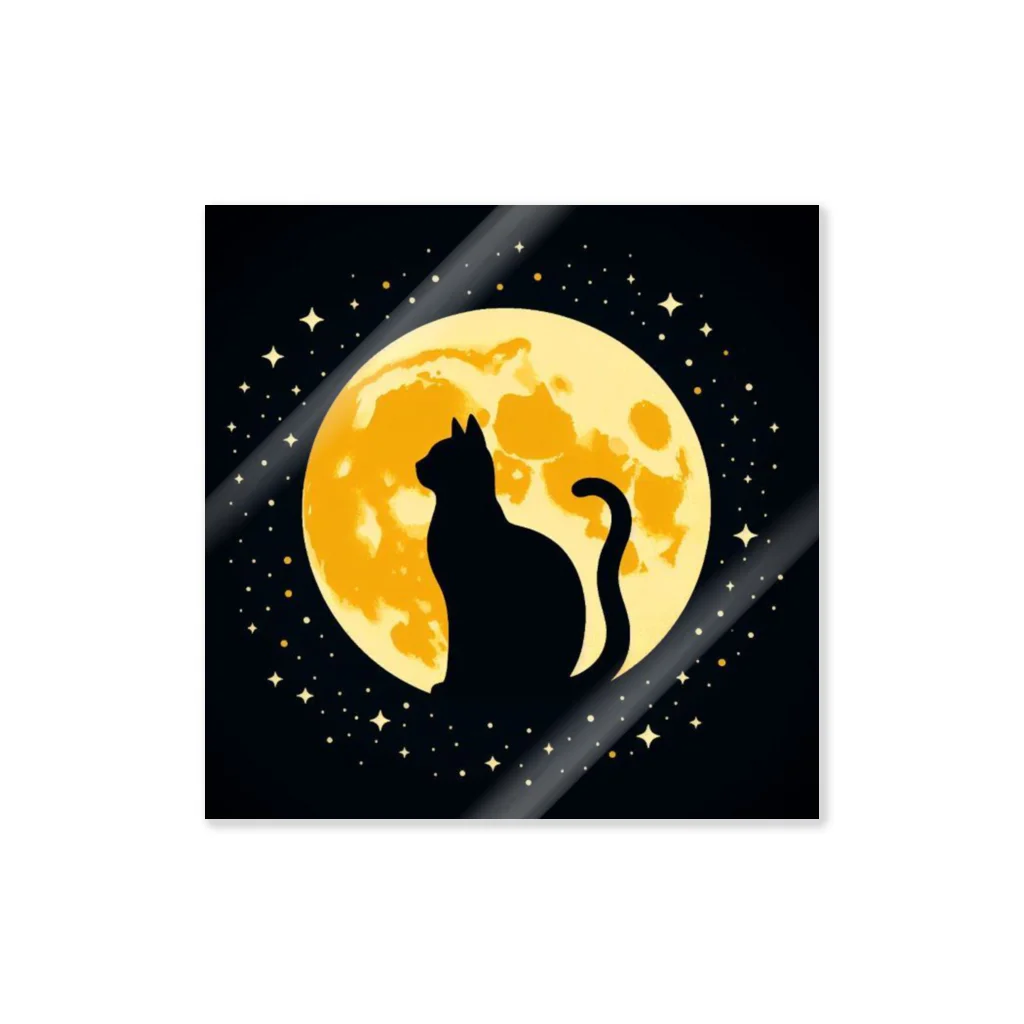 猫のお店♡の月光の猫 ステッカー