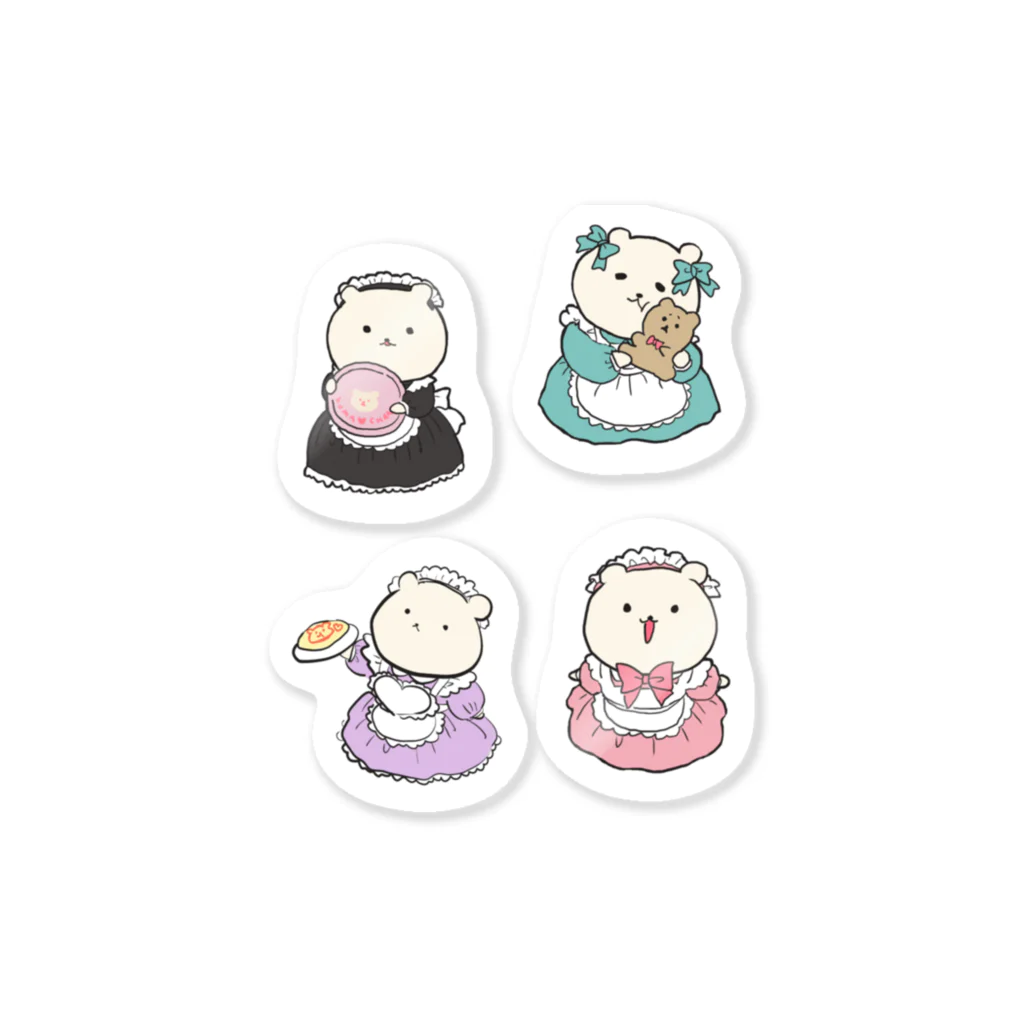 くまのものたちのくまメイドさんたち Sticker