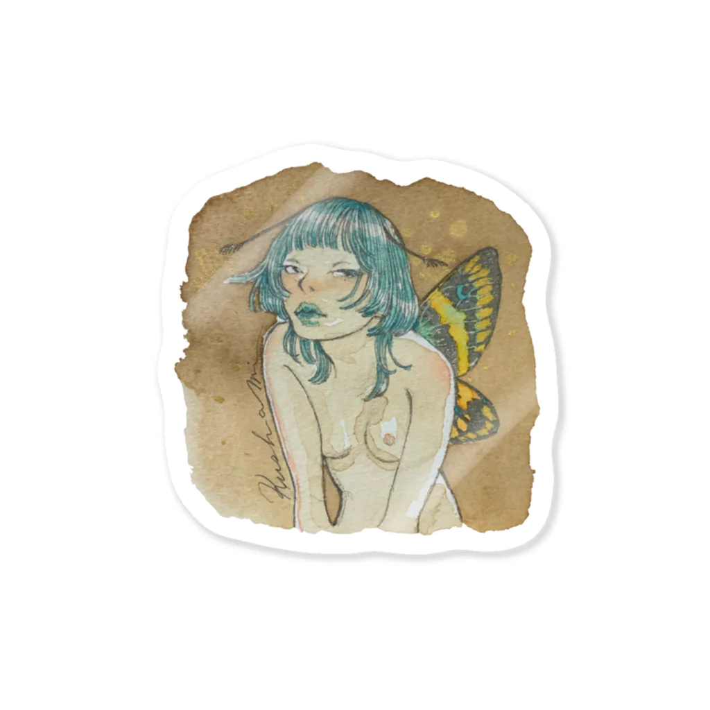 KushaMiの珈琲染めの蝶 Sticker