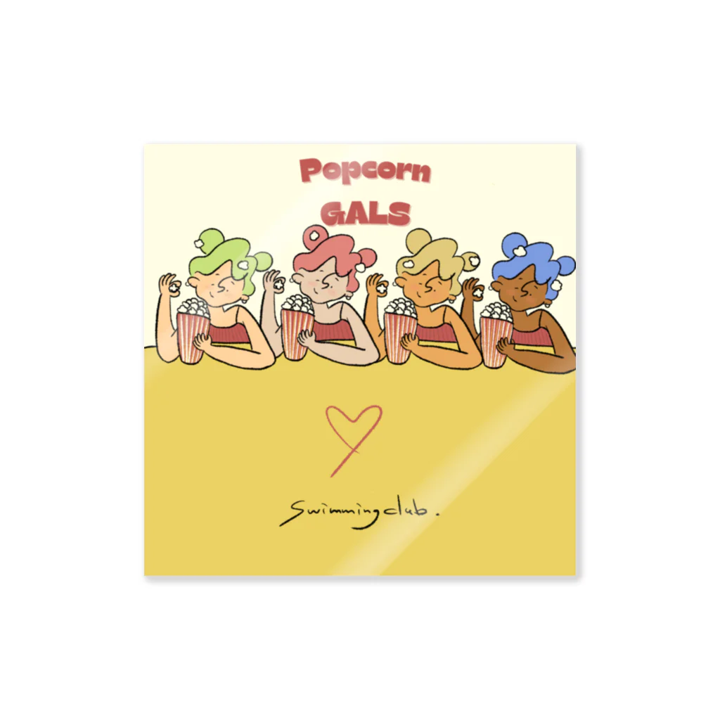 goods shop ''swimpool''のPopcorn GALS(ステッカー) Sticker