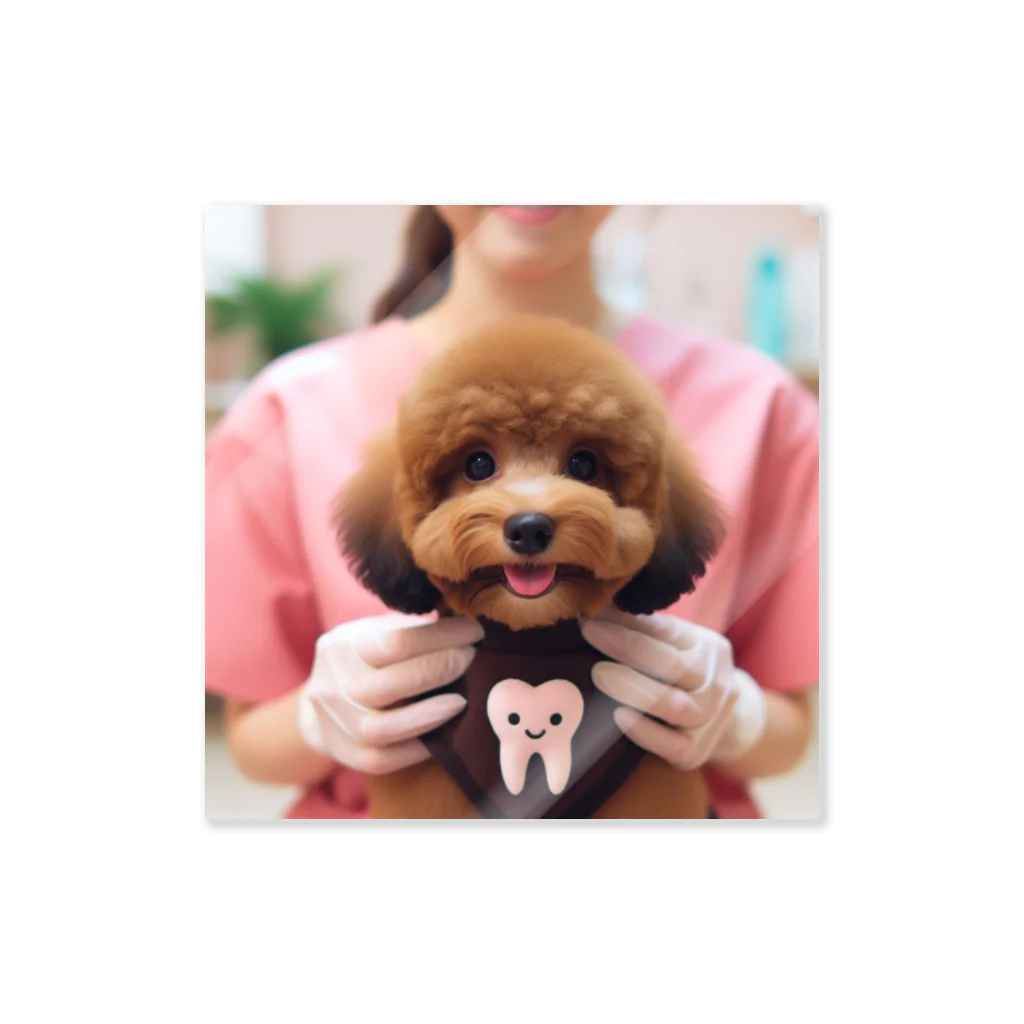 カムイショップの歯医者さんのかわいいマルプー犬 Sticker