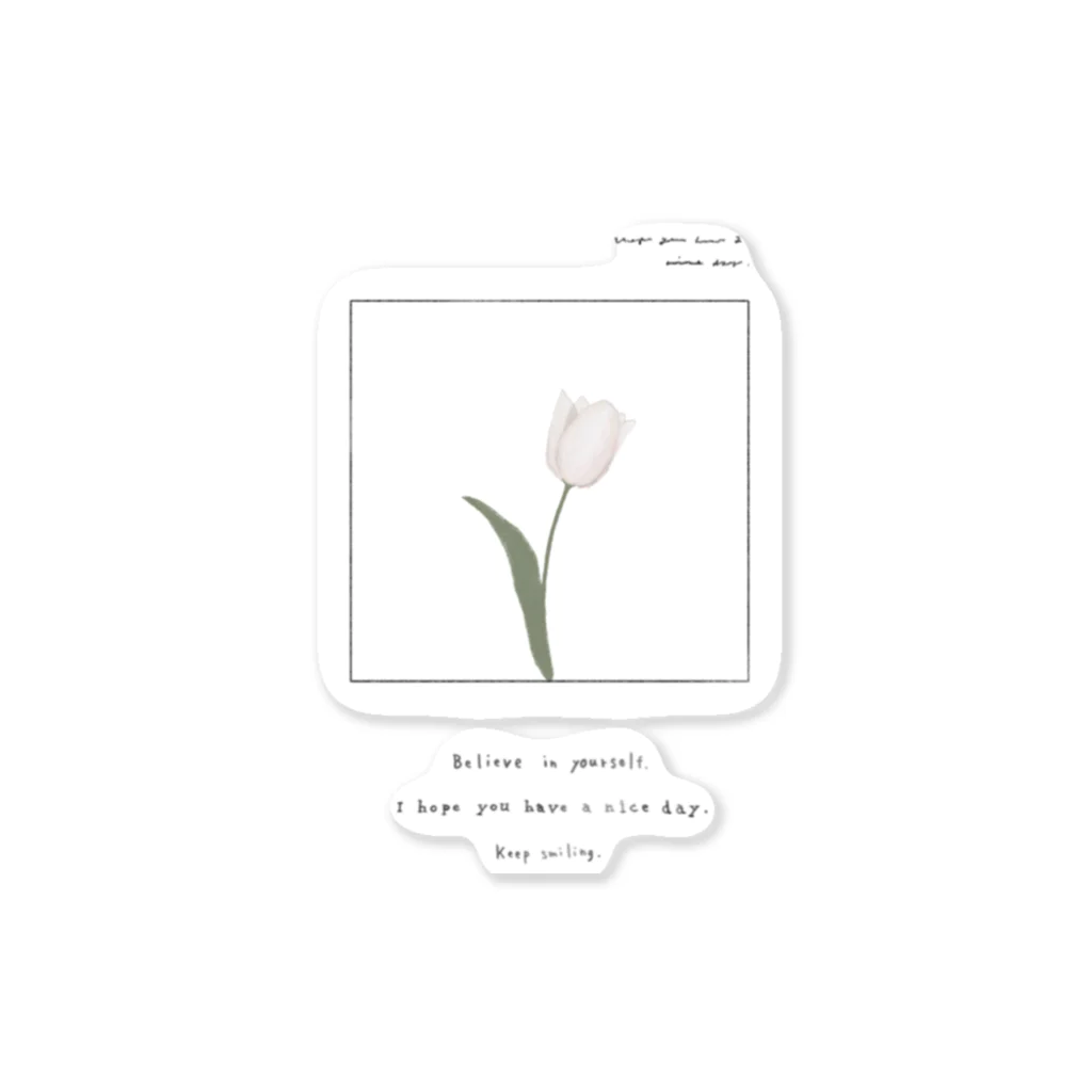 rilybiiのPowderpink tulip , Logoflame . ステッカー