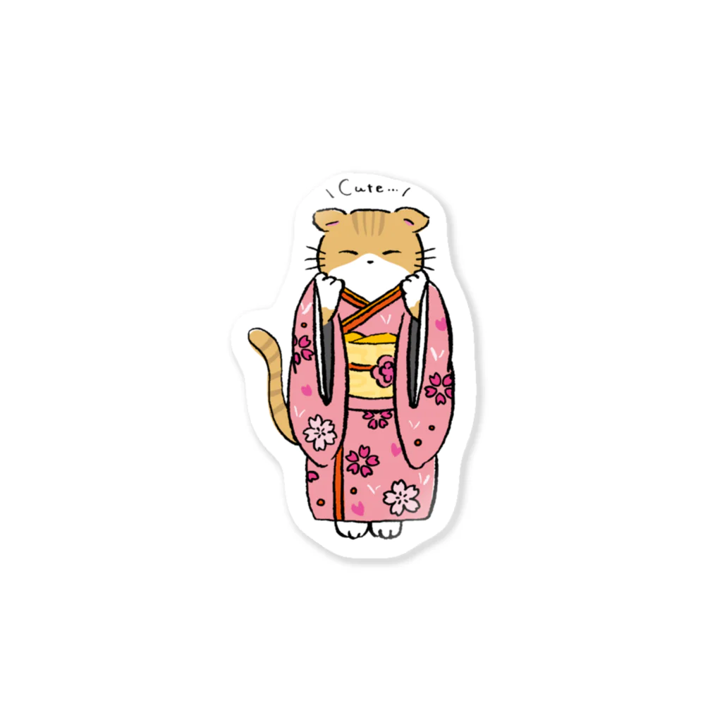 キモノネコの【キモノネコ】もえりちゃん Sticker