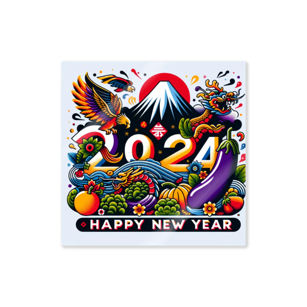 niko&PANDA shopの2024年　ハッピーニューイヤー Sticker