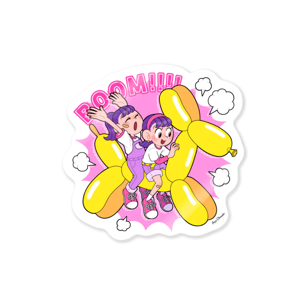 おおつきあやのBALLOON DOG Sticker