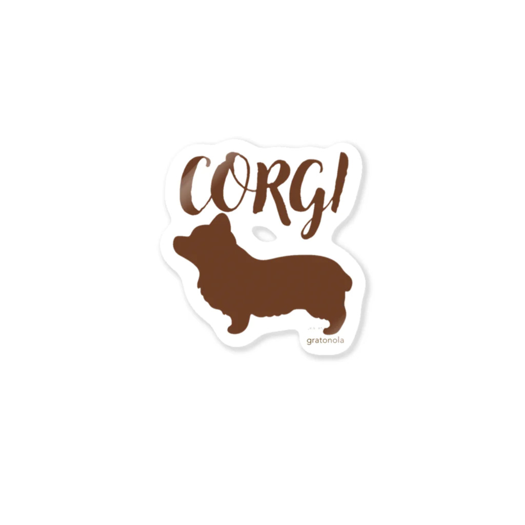 Corgi×Corgiのシルエットコーギー ステッカー