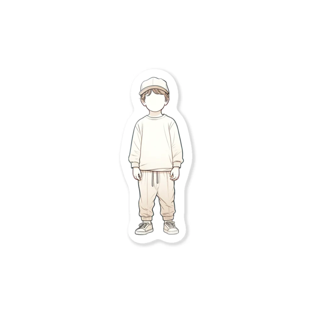 ヤシキ屋敷の帽子をかぶった少年 Sticker