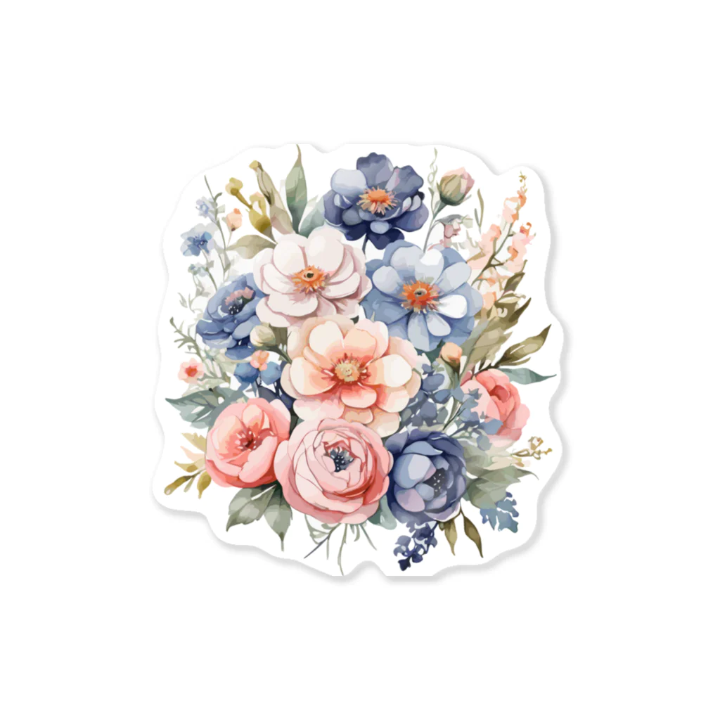 ファンシーTシャツ屋のパステルカラーの花束 Sticker