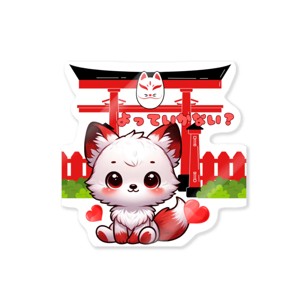 大江戸花火祭りの個性的‼大江戸稲荷神社に最強の客引き現る？〜Inari Fox's Welcome Sticker