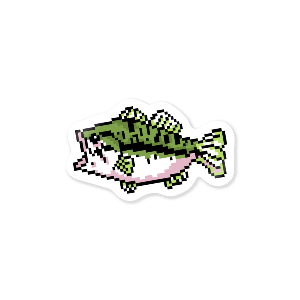 ワカボンドのドット絵のブラックバス Sticker