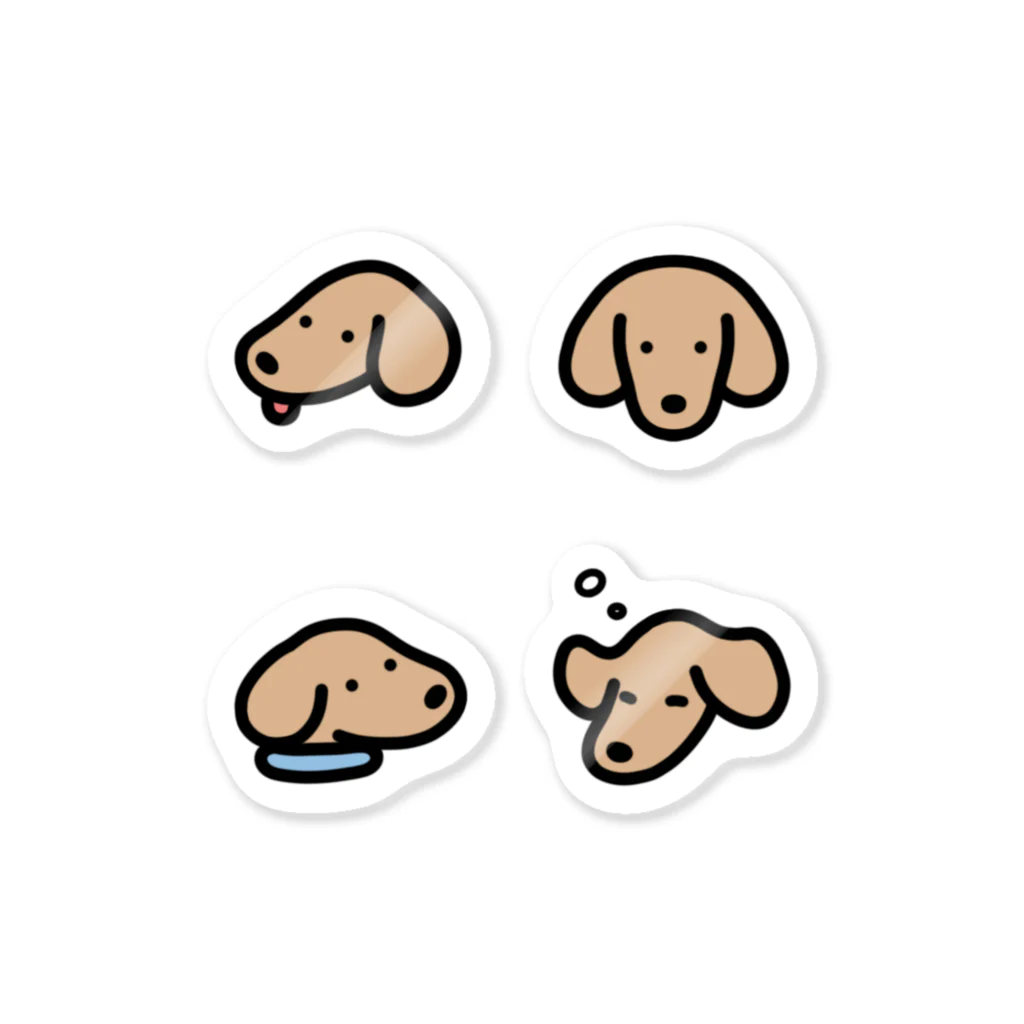 ᐡ ᐧ ﻌ ᐧ ᐡの貼る犬　〜LONG DOG cream〜 Sticker