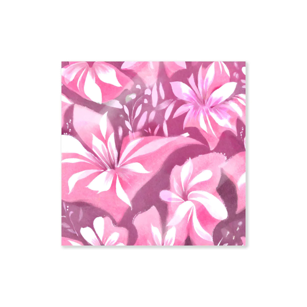 花柄グッズ専門店の大人っぽいピンクの花柄グッズ Sticker
