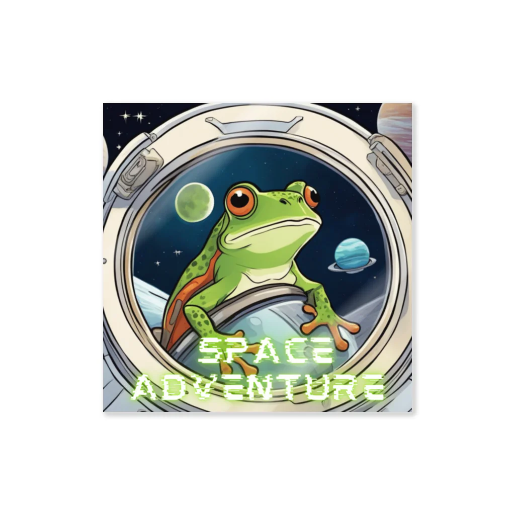 FROG GEKO-下戸のかわず-の"Frog on a Space Adventure ステッカー