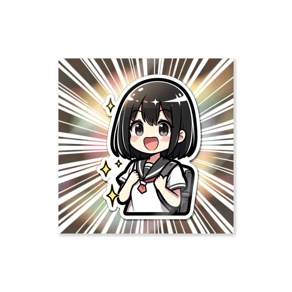 ご飯大好きマンのやる気モリモリガール Sticker