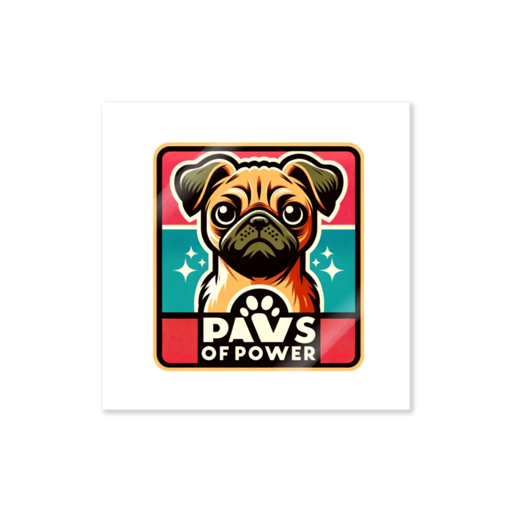 Urban pawsのパグチワワ「Paws of Power」 Sticker