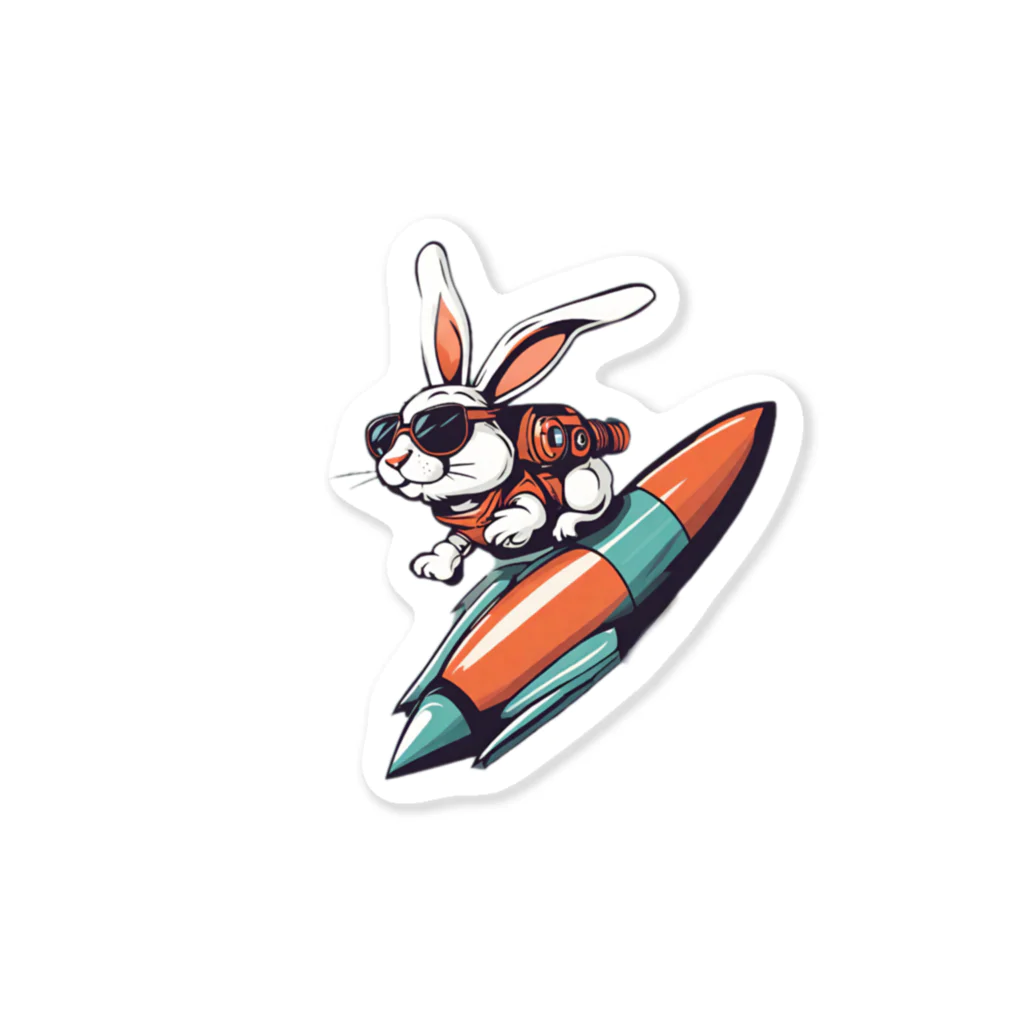 ロケットうさぎのロケットうさぎ　ミッション遂行 Sticker