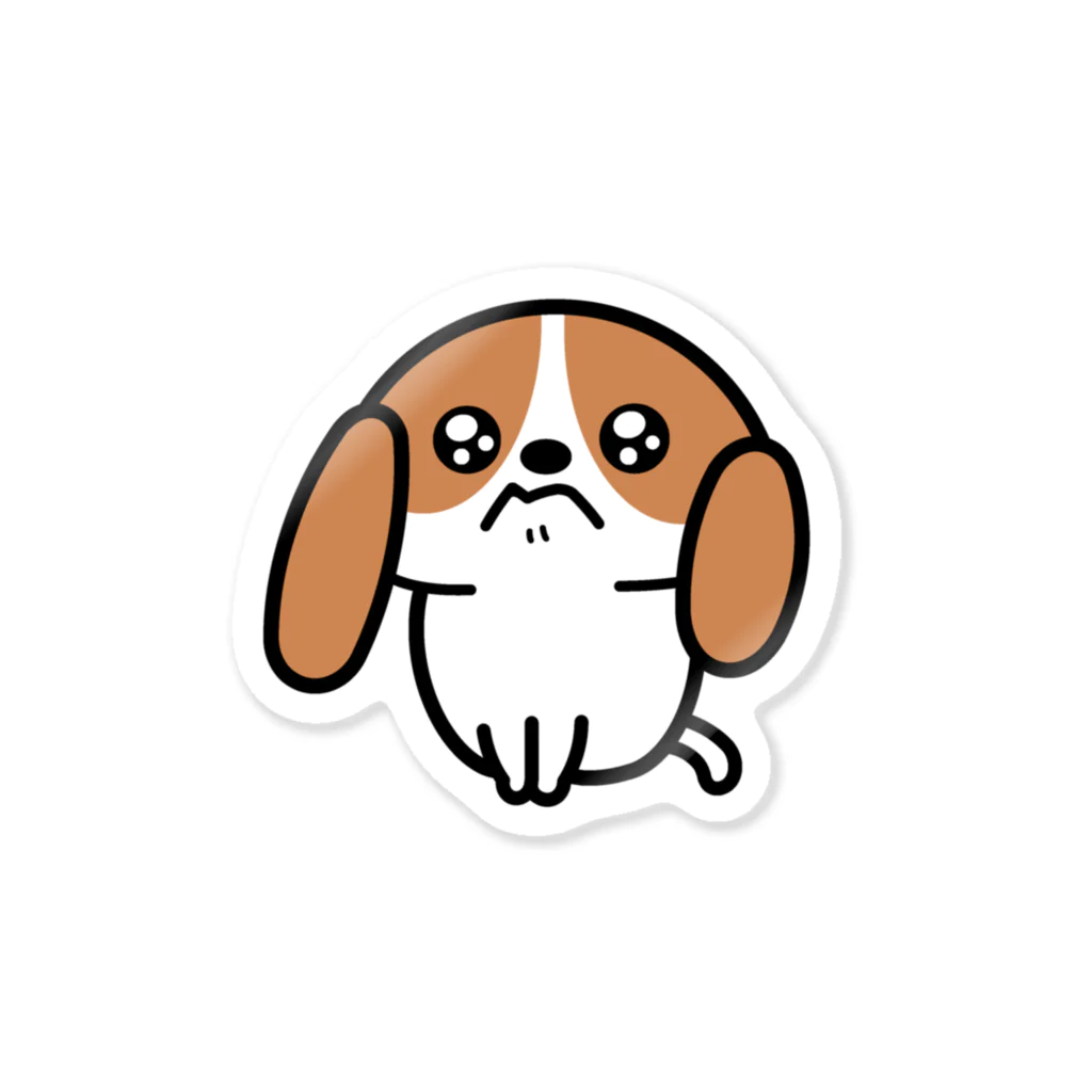 ぽぴーぴぽーのうるうる犬 Sticker