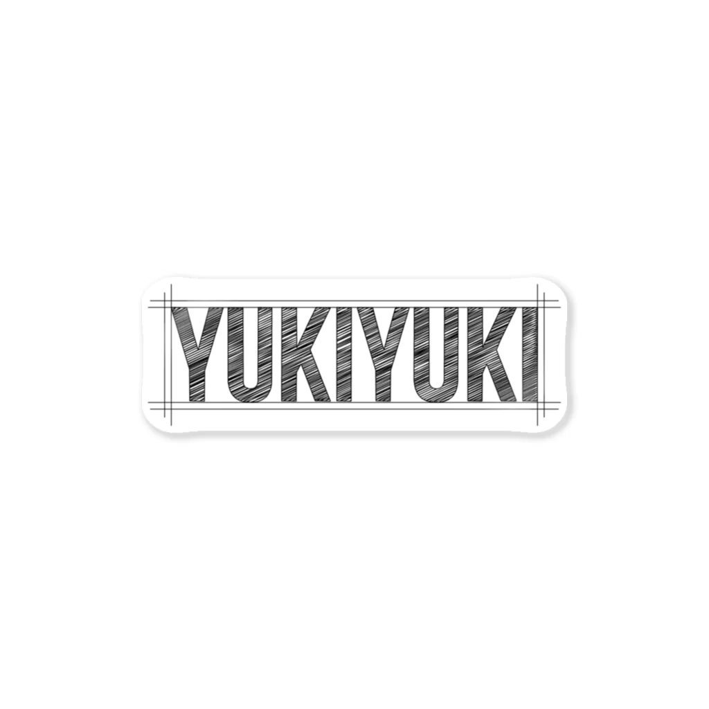 ゆきゆきストアのYUIKIYUKI ロゴステッカー ホワイト Sticker