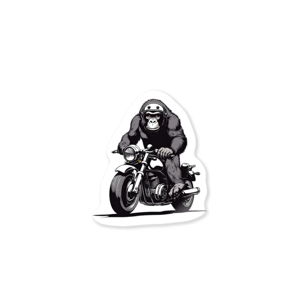 UEKIshopのバイクに乗ったゴリラ Sticker