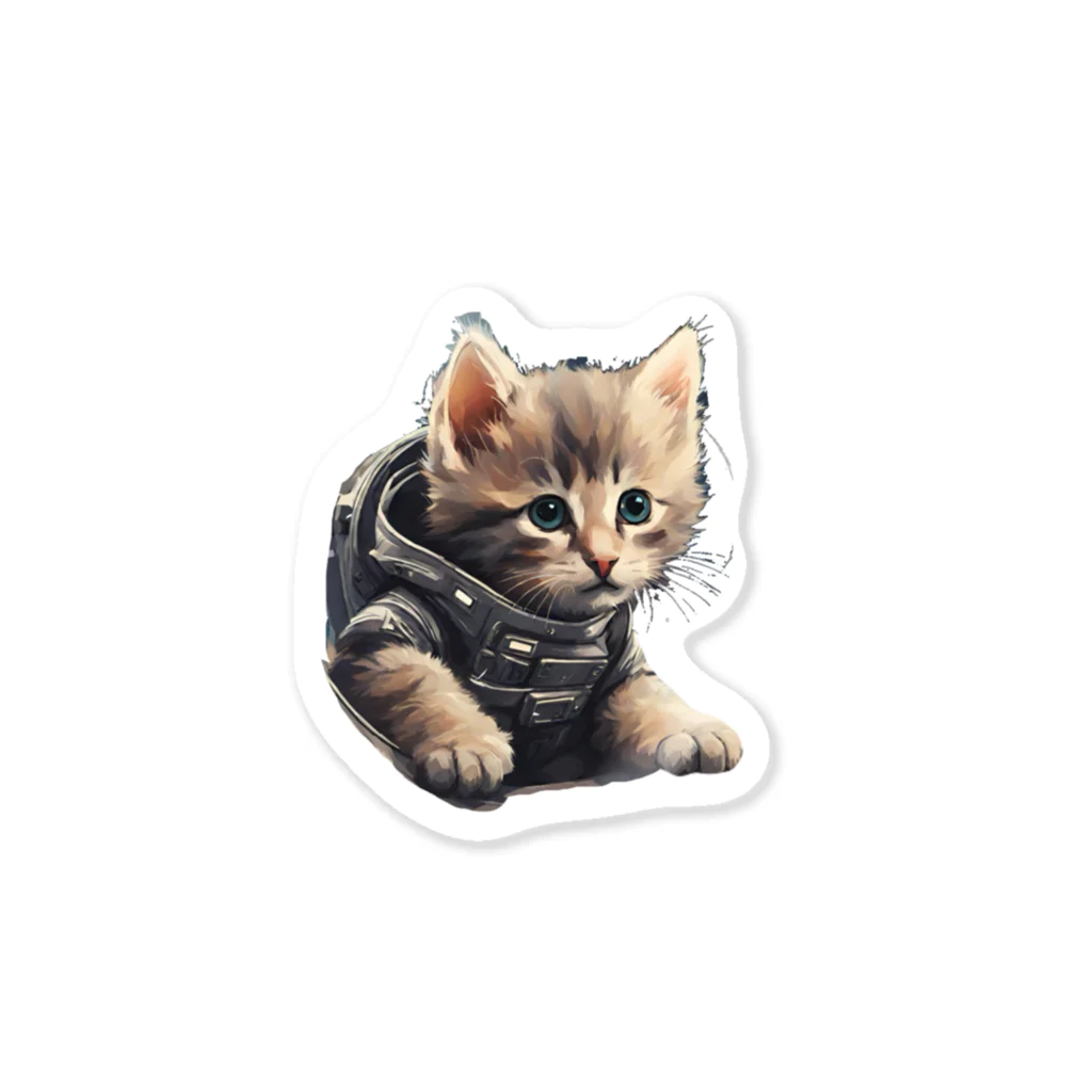 宇宙と猫の宇宙服の子猫 Sticker