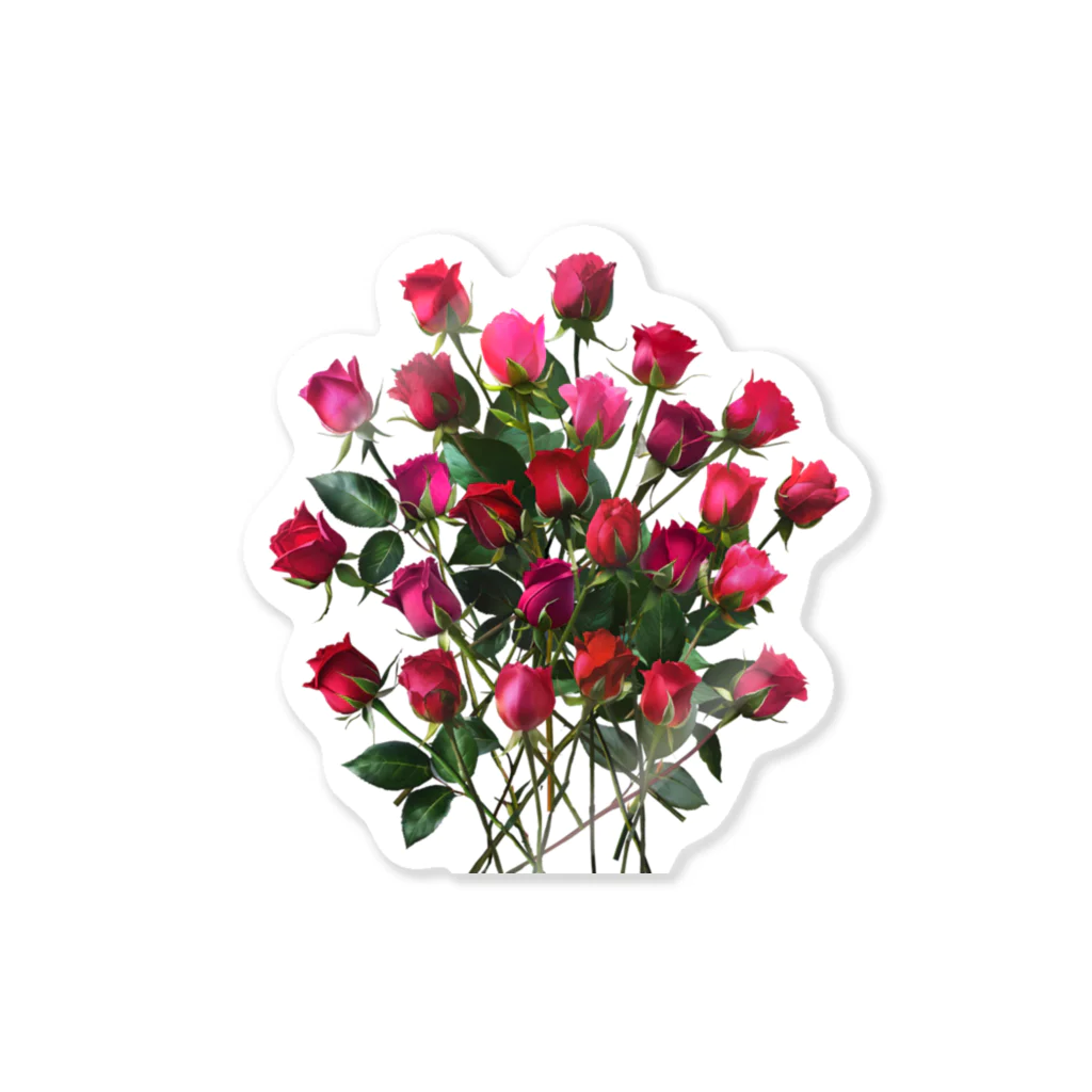 24_Redpink  visual calendarのRedpink 26 Roses ステッカー