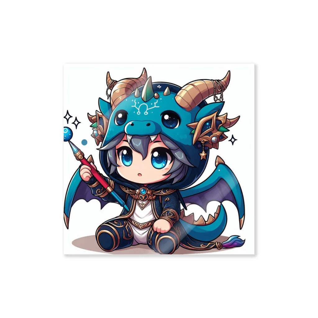 可愛らしいドラゴンのイラストグッズ店の可愛いドラゴンのマスコット Sticker