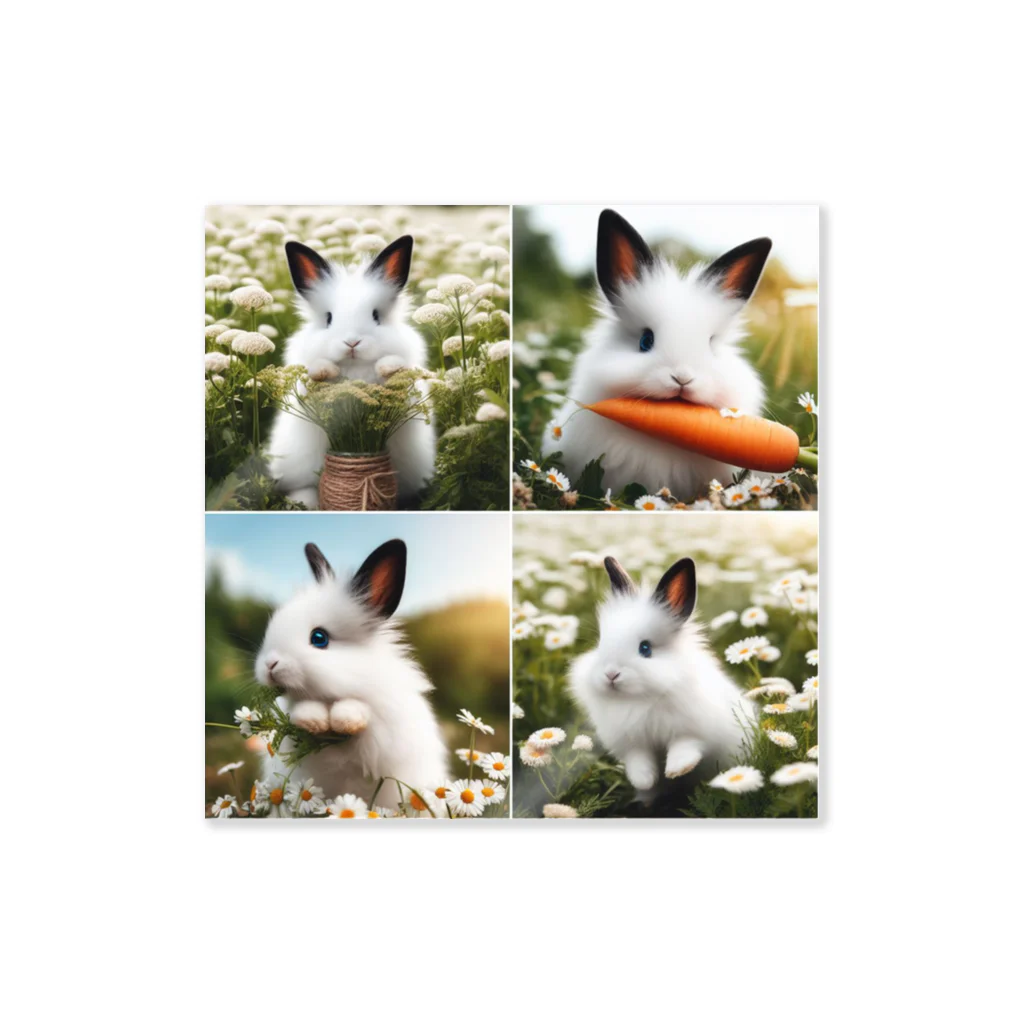 yurimichiのニンジン子ウサギ4画像 ステッカー