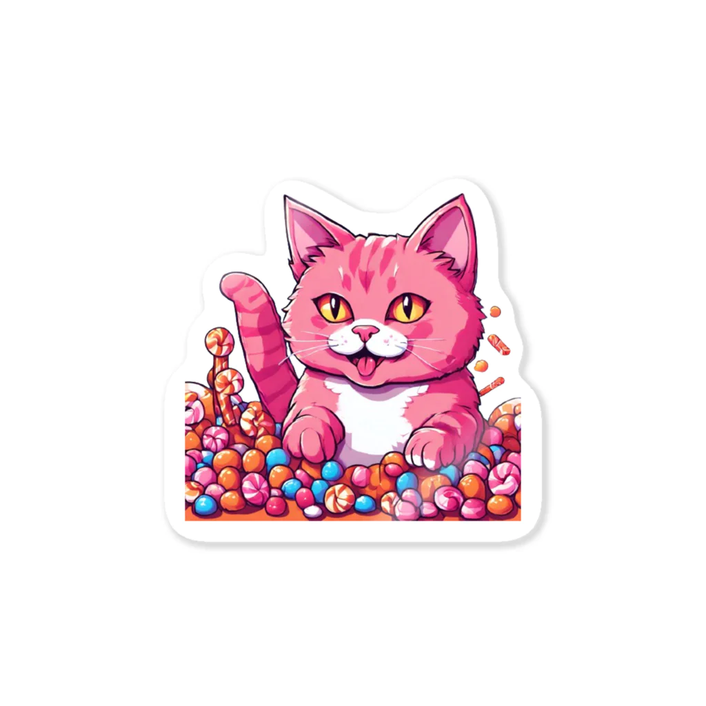 PIKOのPink cat (candy) ステッカー