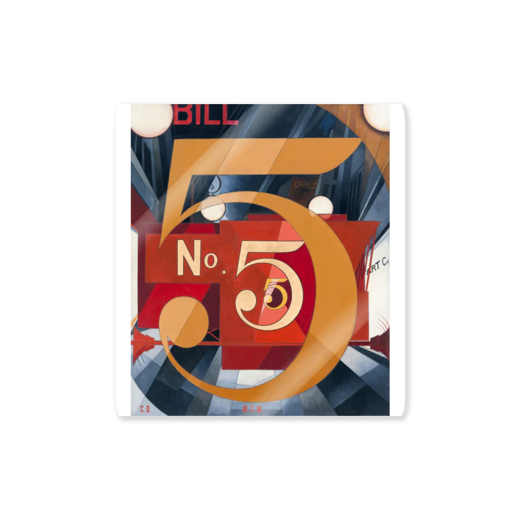 パブリックドメインさんのチャールズ・デムス charles demuth No5 金のNo.5 ステッカー