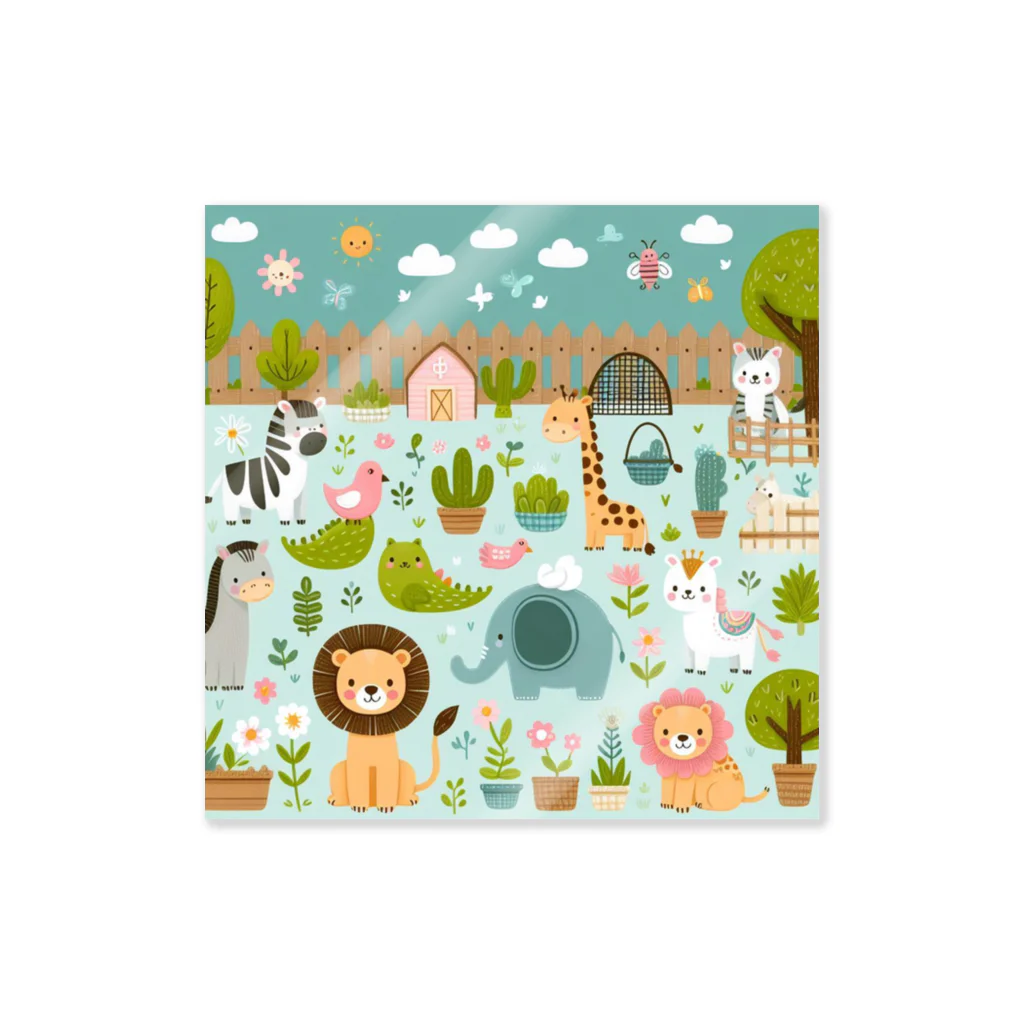 ニューライフマサラショップのワクワク動物園の愉快な仲間たち♪ Sticker