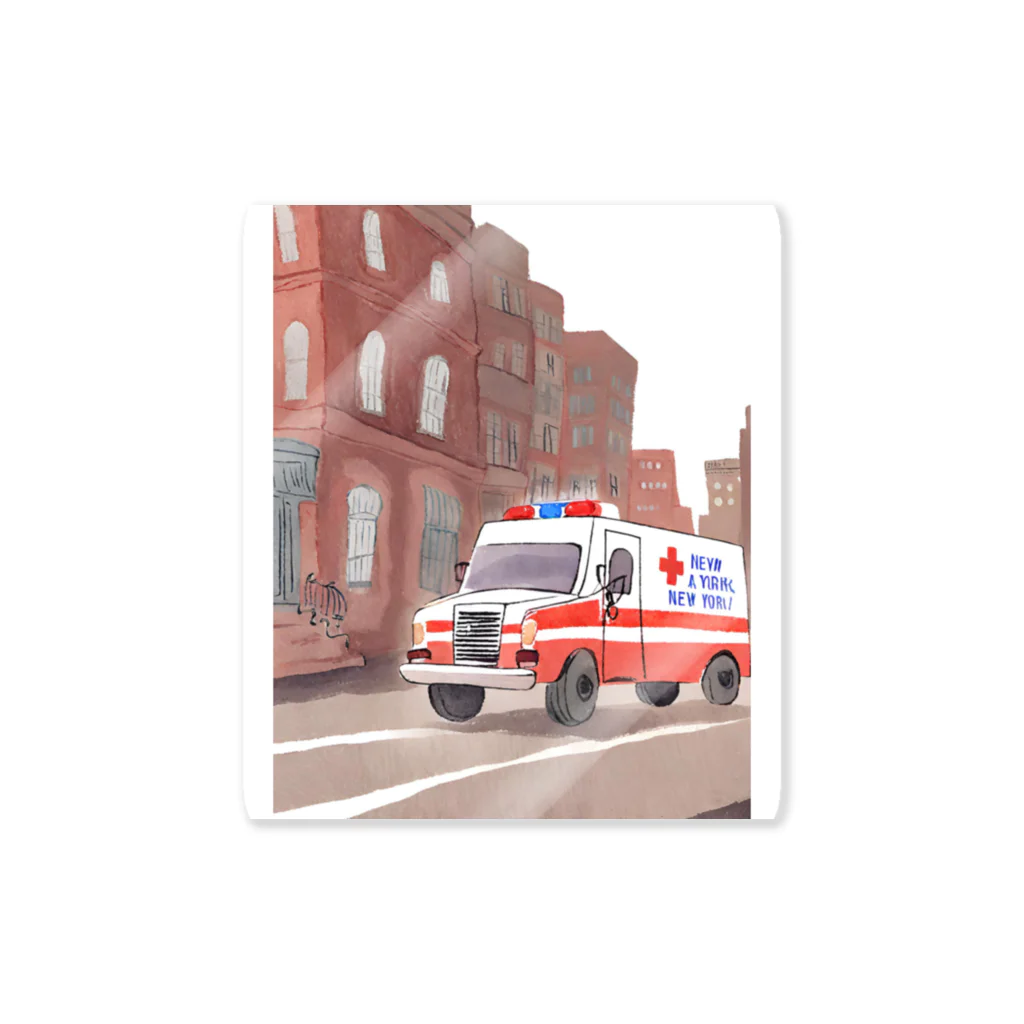 37minのニューヨークを走る救急車 ステッカー