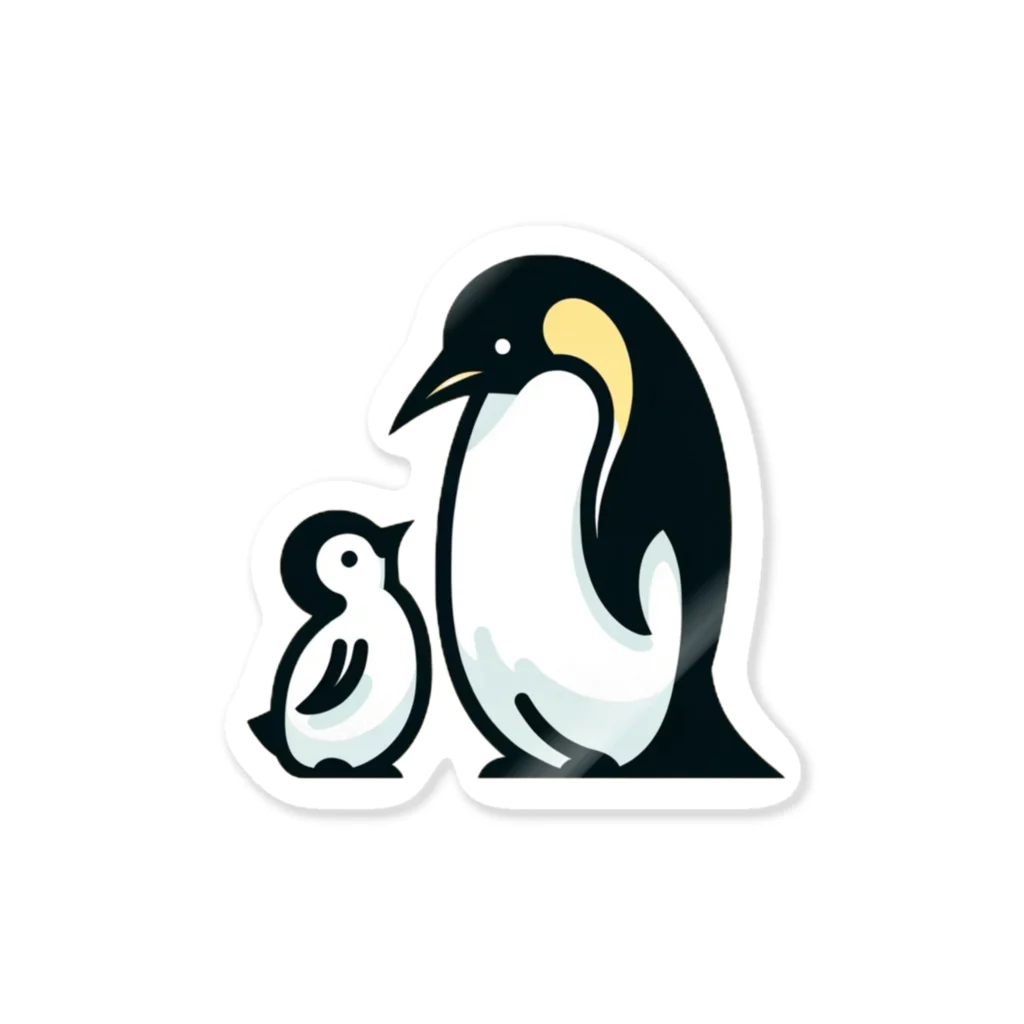 もふもふの森のペンギンのおやこ Sticker