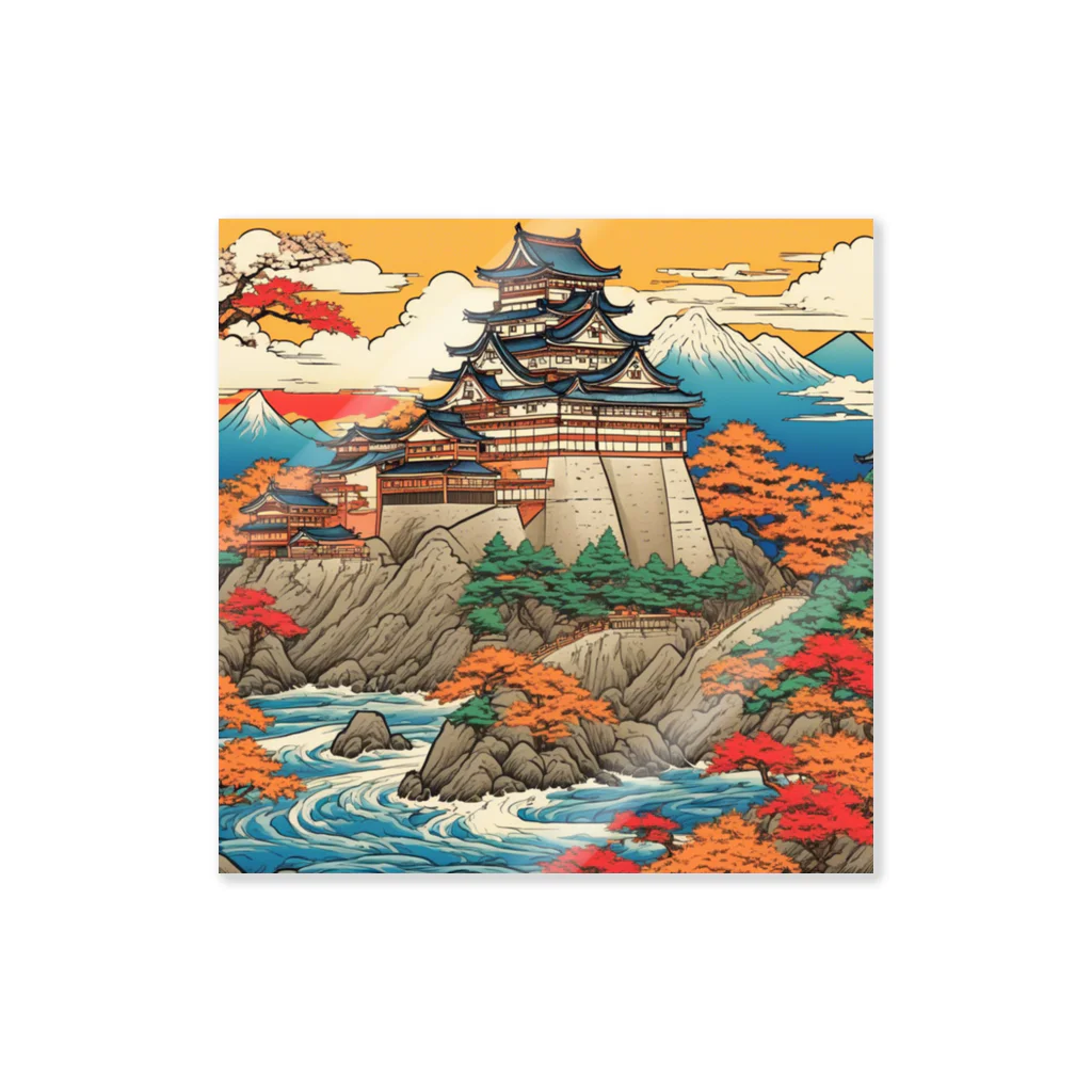 日本の風景 COOL JAPANの日本の風景、お城　Japanese castle Sticker