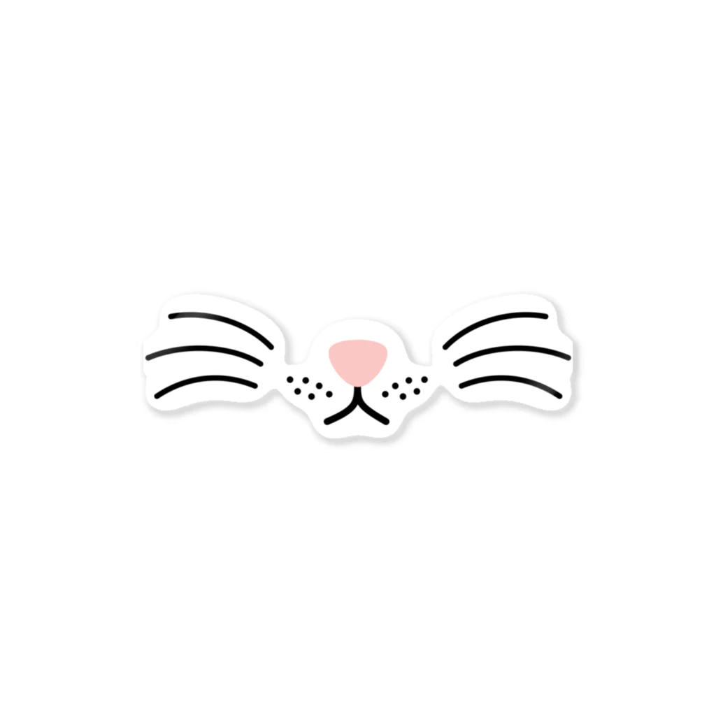 あにまるマスクのシンプルでかわいい猫の顔01 Sticker