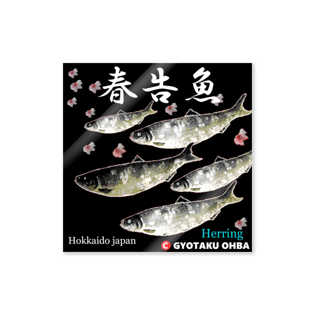 G-HERRINGの春告魚　鰊（ニシン；Hokkaido japan）あらゆる生命たちへ感謝をささげます。 ステッカー