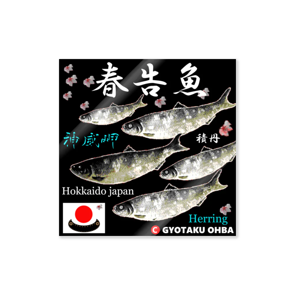 G-HERRINGの春告魚　神威岬（鰊；ニシン；Hokkaido japan）あらゆる生命たちへ感謝をささげます。 ステッカー