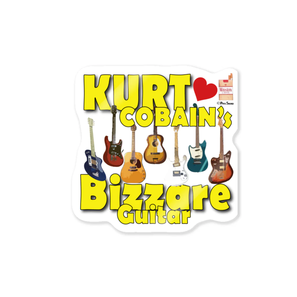 PHSG SOUND 音楽とアートのBIZZARE GUITAR ビザールギター KURT COBAIN カートコバーンⅡ ステッカー