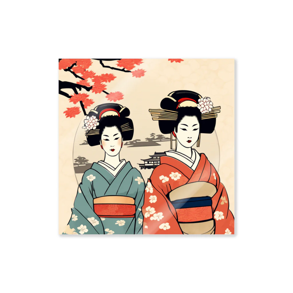 日本の風景 COOL JAPANの日本の風景：舞妓さん、Jpanese senery MAIKO Sticker