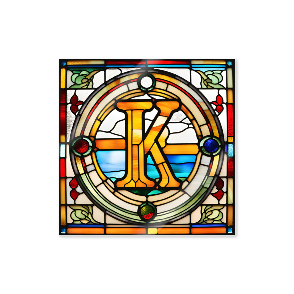 alphabet stained glassのstained glass K Sticker