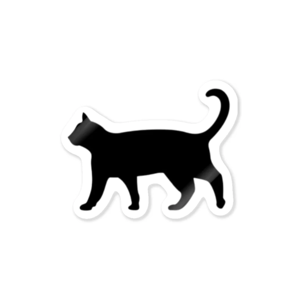 Teatime ティータイムの黒猫は見ていた　ねこ Sticker